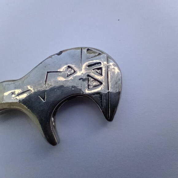 Heavy Silver Plate? Native American Bear Bead...Thingy - Picture 5 of 6